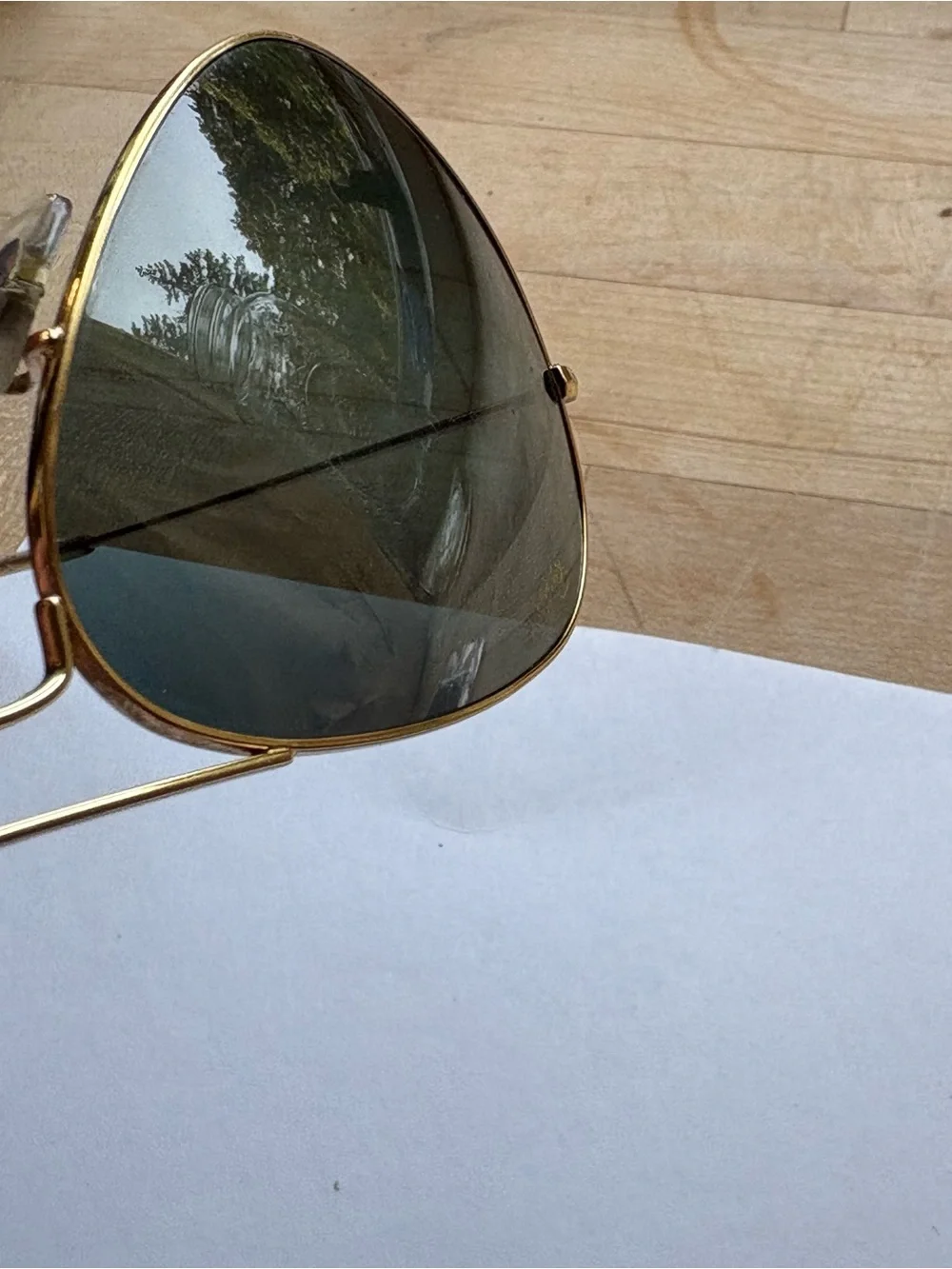 Ray-Ban Large Aviator Gold with Silver/Blue Polarized Flash Lenses